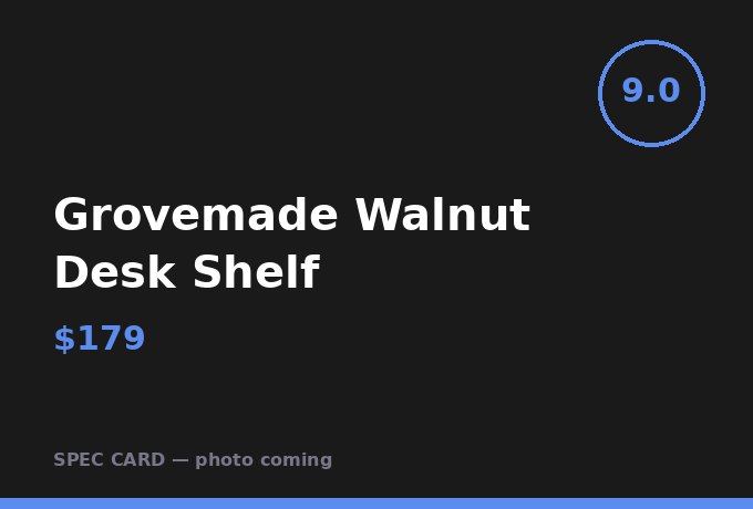 Grovemade Walnut Desk Shelf