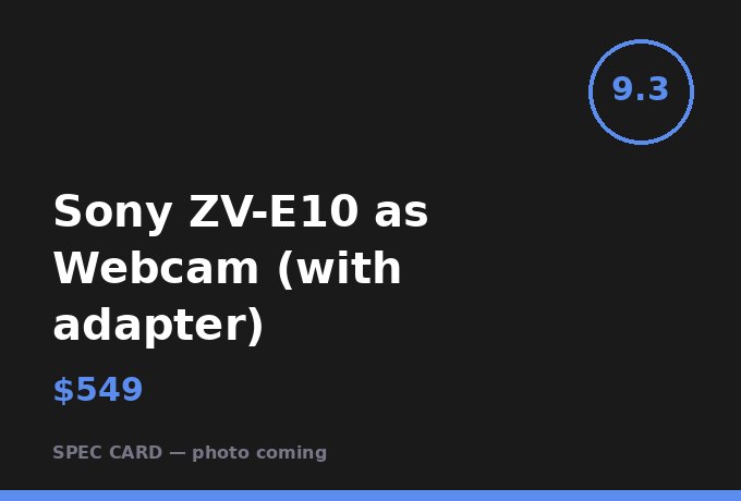 Sony ZV-E10 as Webcam (with adapter)